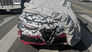 A Camouflaged Alfa Romeo Stelvio Quadrifoglio Apparently Broke Down In The Middle Of L.A.